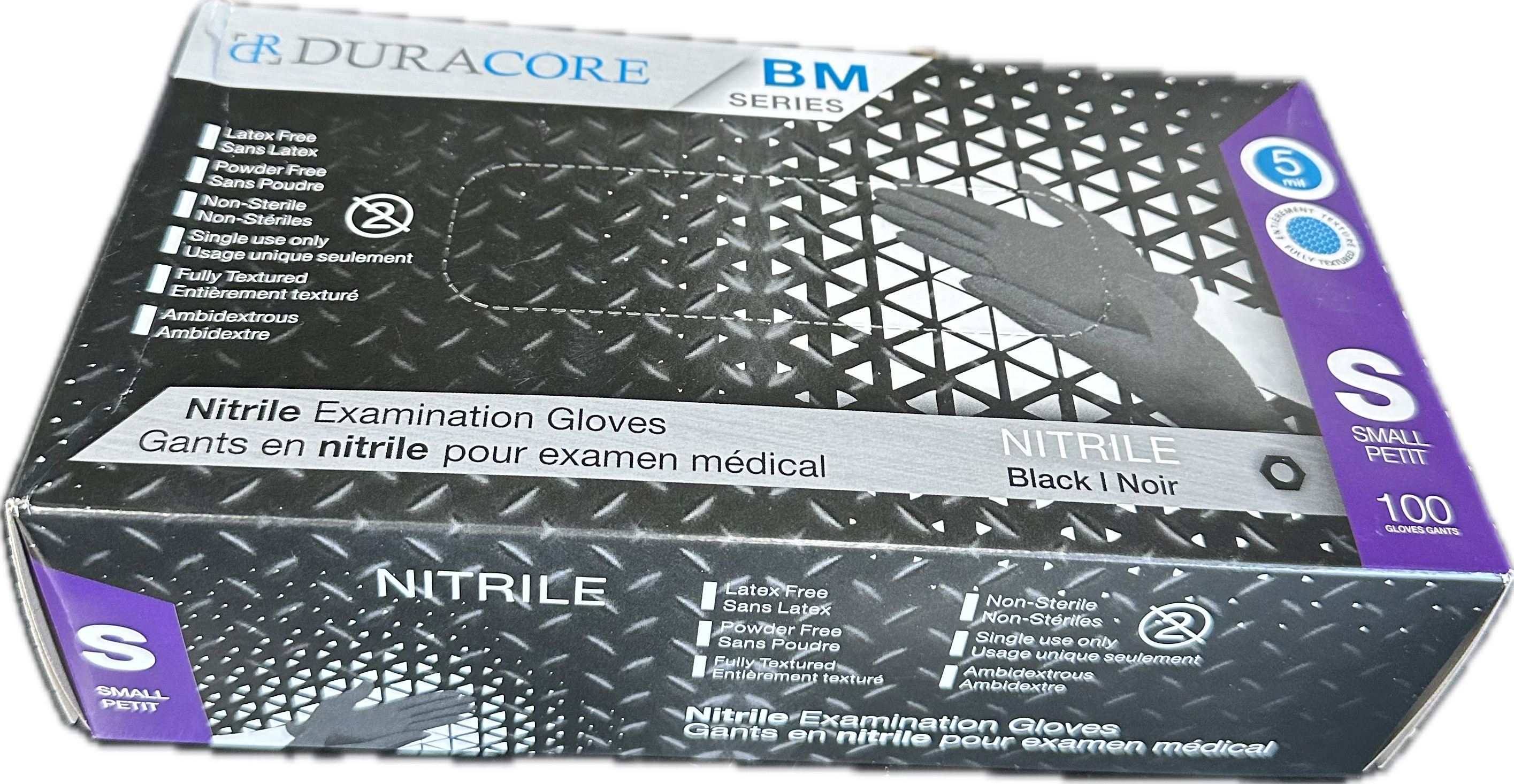 LANON Gants Jetables Nitrile Noir 6 Mil Épais - Lot 100 - Taille L/9 - Résistants Mécaniciens