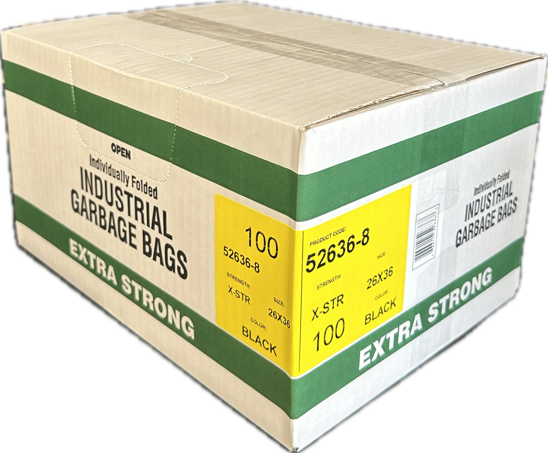 Image of product : Sacs à ordures industriels - 26X36 - Extra-Fort - Noir - 100/boite