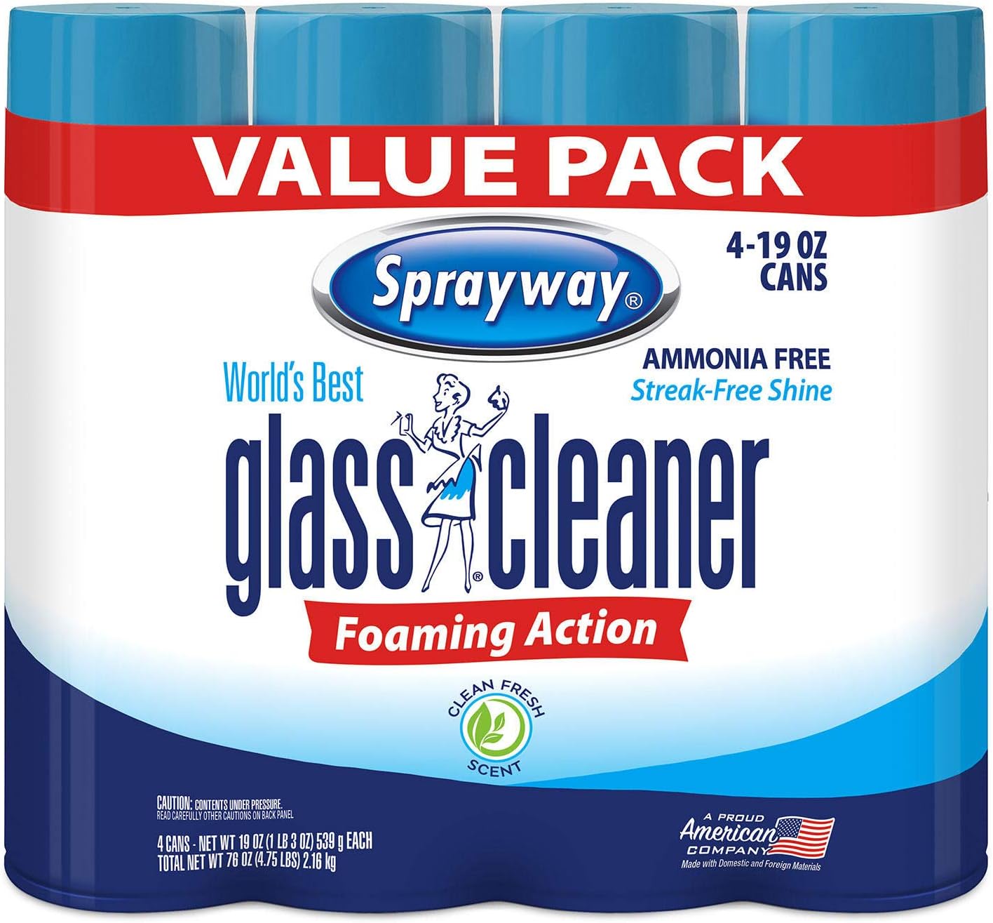 Image of product : Sprayway - Lot de 4 aérosols nettoyants pour vitres - 538,6 g